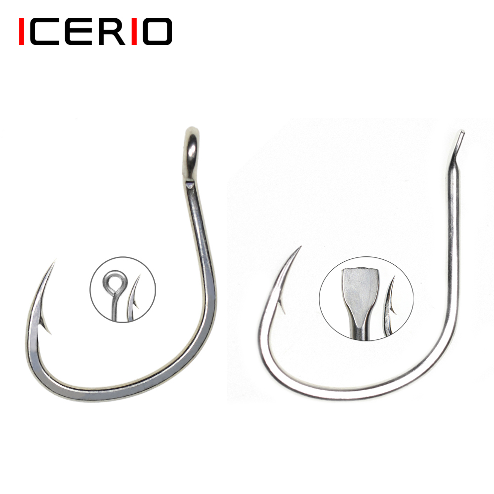 Fishing Hook Circle - ICERIO 10PCS Matte Tin Coating Anti-Corrosion