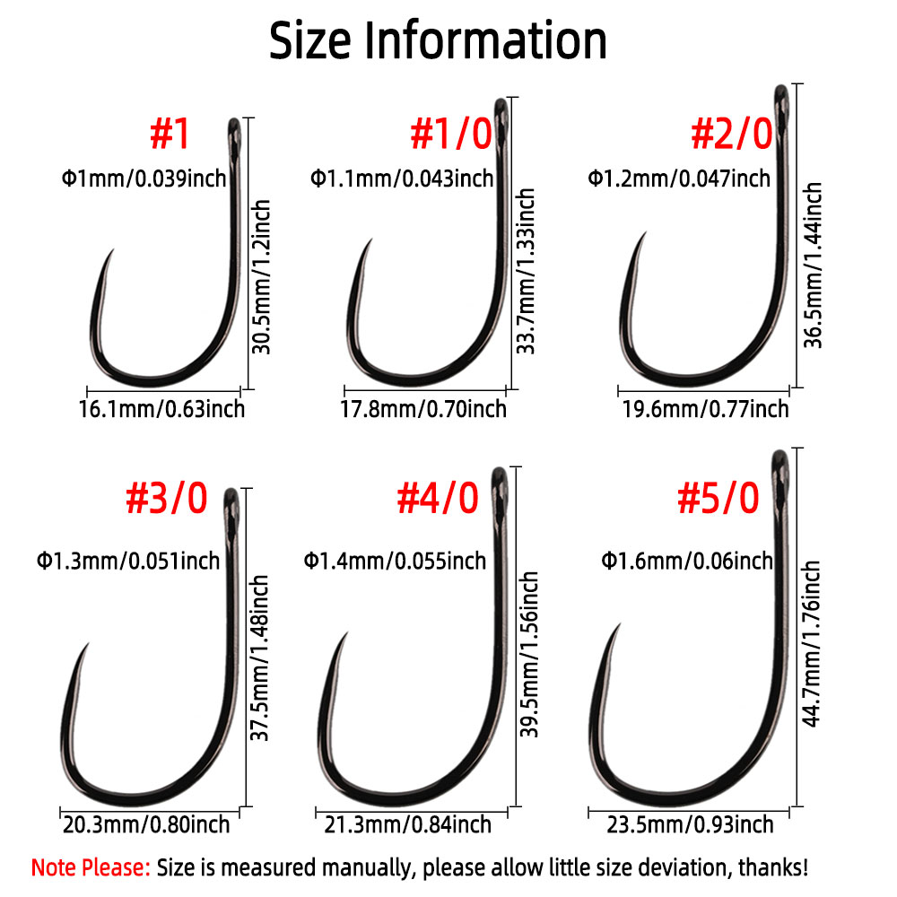 20pcs #1 1/0 2/0 3/0 4/0 5/0 S - Fishing Hook Barbless review and price
